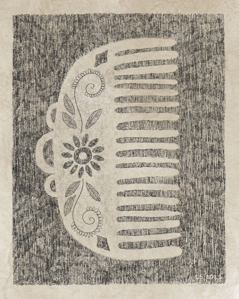 A vintage ornamental hair comb. 